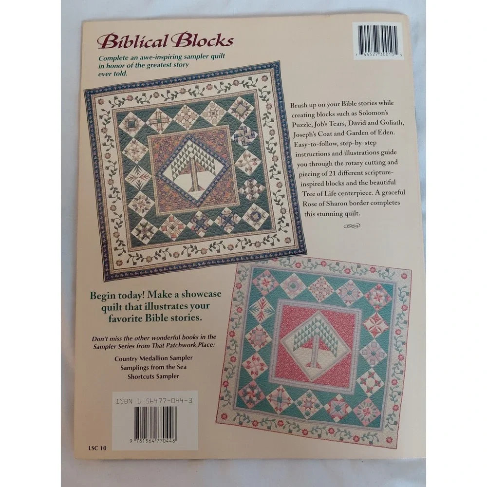 Vintage 1993 Biblical Blocks Sampler Series Quilt Pattern Book Rosemary Makhan